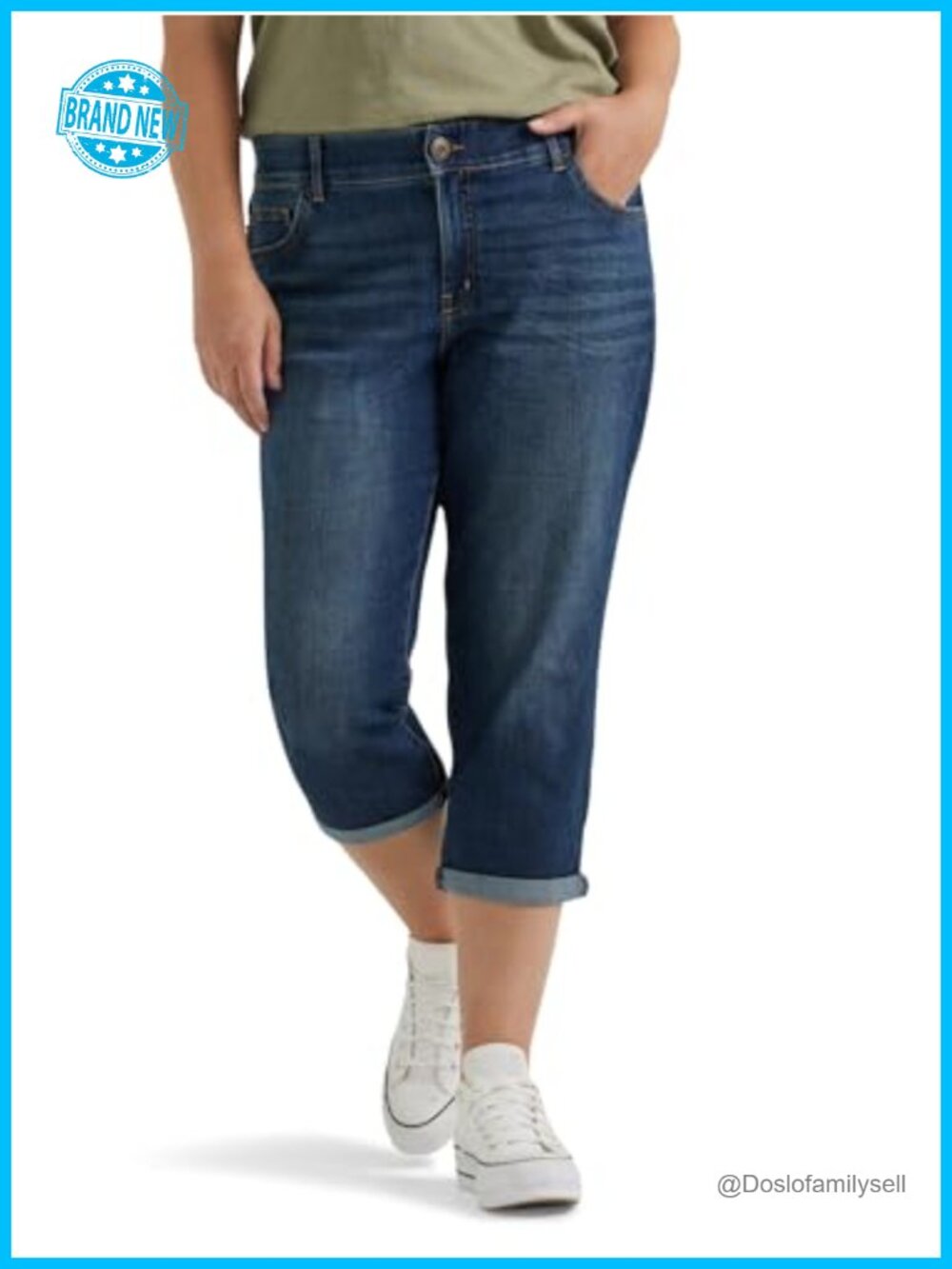 Lee Flex Motion 5 Pocket Capri Jeans Mid Rise Regular Fit Womens Cropped
